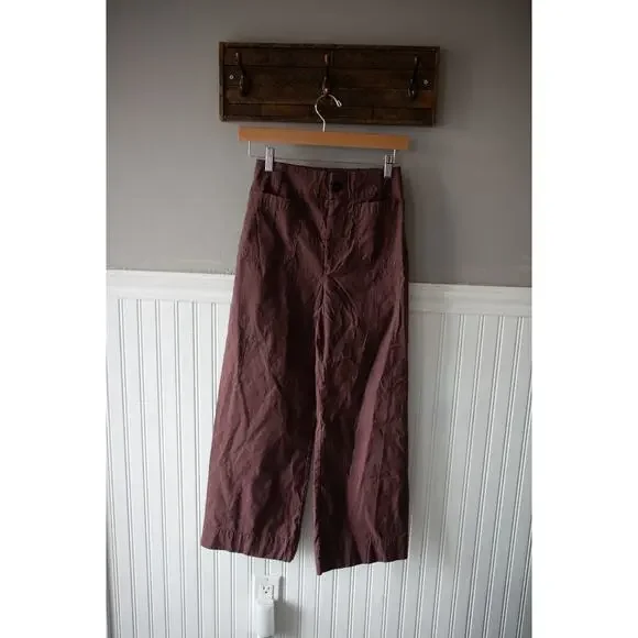Anthropologie The Colette Cropped Wide-Leg Pants Magic Fabric 25